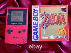 Nintendo Gameboy Color Pink/berry Console Legend Of Zelda Links Awakening Boxed