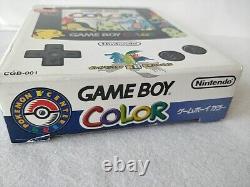 Nintendo Gameboy Color Pokemon Center Limited Edition silver console set-e0819
