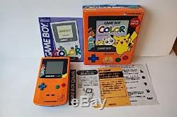 Nintendo Gameboy Color Pokemon Limited edition Orange color console, Boxed -a83