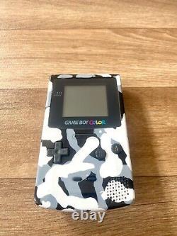 Nintendo Gameboy Color Snow Camouflage Shell 4 Game Bundle Incl 2 Pokemon Games