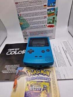 Nintendo Gameboy Color Teal Boxed and Complete Great Condition
