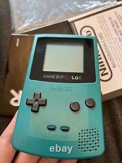 Nintendo Gameboy Color Teal Console Boxed VGC Box Tested See Pictures