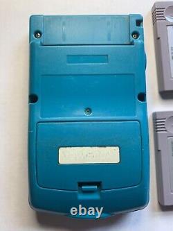 Nintendo Gameboy Color Turquoise Blue With 2 Games TETRIS Toy Story TESTED Works