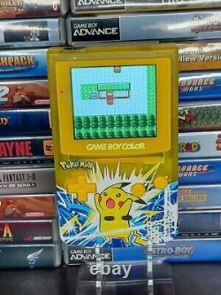 Nintendo Gameboy Color UV Printed Pikachu Q5 IPS screen 25% Larger screen
