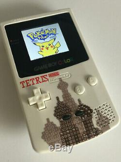 Nintendo Gameboy Color White Tetris Edition McWill Backlight & Glass Screen