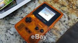 Nintendo Gameboy Color with backlit ags101 mod Clear Orange shell