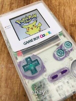 Nintendo Gameboy Colour Color Clear Teal Purple Game Console IPS V2 GBC Backlit