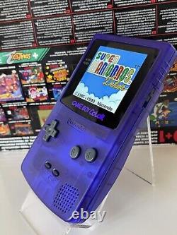 Nintendo Gameboy Colour with Brand New 2024 AMOLED Screen Mod Custom Clear Purpl