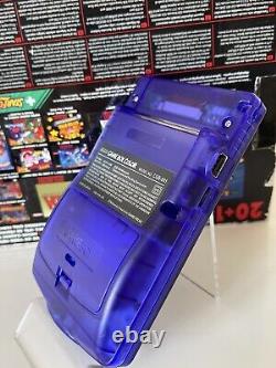 Nintendo Gameboy Colour with Brand New 2024 AMOLED Screen Mod Custom Clear Purpl