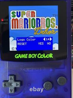 Nintendo Gameboy Colour with Brand New 2024 AMOLED Screen Mod Custom Clear Purpl