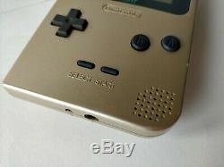 Nintendo Gameboy Light Gold color console MGB-101 and Game set/tested-b711