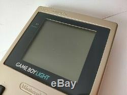 Nintendo Gameboy Light Gold color console MGB-101 and Game set/tested-b711