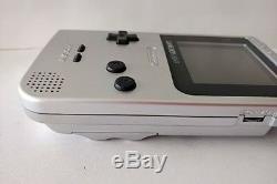 Nintendo Gameboy Light Silver color console MGB-101 and Game set/tested-b119