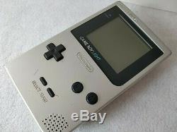 Nintendo Gameboy Light Silver color console MGB-101 and Game set/tested-b530