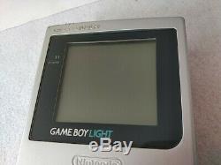 Nintendo Gameboy Light Silver color console MGB-101 and Game set/tested-b530