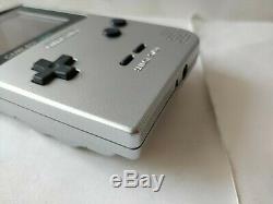 Nintendo Gameboy Light Silver color console MGB-101 and Game set/tested-c0407