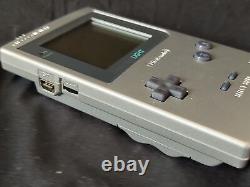 Nintendo Gameboy Light silver color console HGB-101 and Game set, working-g0524