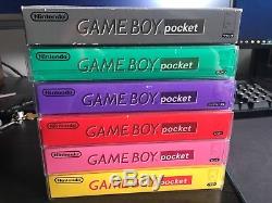 Nintendo Gameboy Pocket CIB MINT X6 All Colours