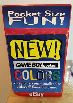 Nintendo Gameboy Pocket Colors Store Display Standee Promo Sign Nintendo VTG NES