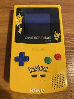 Nintendo IPS Game Boy Color Pokemon Pikachu Edition with Vintage Pouch