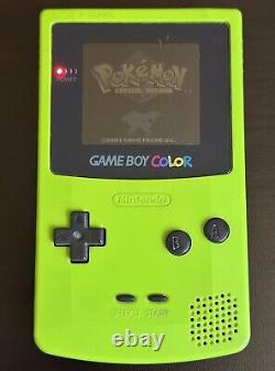 Nintendo Kiwi Game Boy Color Pokemon Crystal Limited Edition Bundle-New Battery