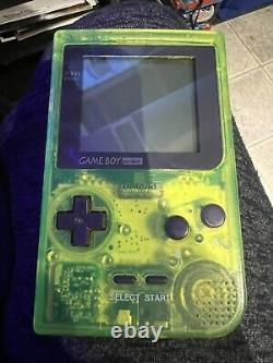 Nintendo MGB001 Game Boy Pocket Console Green Neon Clear RARE