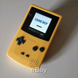 Nintendo Yellow Game Boy Color LIGHT Backlit with BennVenn Freckleshack LCD