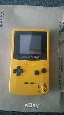 Nintendo gameboy color Yellow Console Bundle Including Pokemon Blue