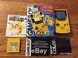 Original Gameboy Color Pokemon Yellow Edition Pikachu Limited Edition/box BONUS