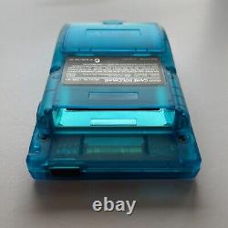 Oversized XL Q5 Laminated Backlit IPS Nintendo Game Boy Color (GBC) Clear Blue