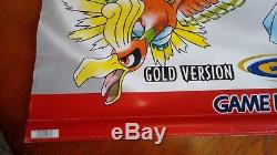 POKEMON GOLD SILVER GBC VINYL BANNER Nintendo Display GAME BOY COLOR Promo RARE