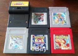 POKEMON PIKACHU GAME BOY COLOR lot system 6 games case Mario red silver