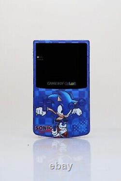 PREMIUM GBC Game Boy Color IPS screen & custom shell with box Sonic