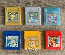 Pokemon Crystal Gold Silver Blue Red Yellow Collection GB GBC Game Boy Color