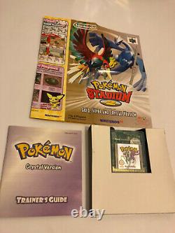 Pokemon Crystal for Gameboy Colour Boxed, Original Battery, Saves Work + Guide