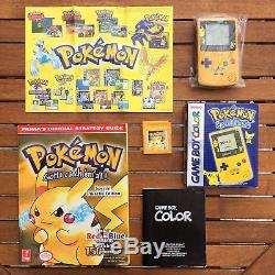 Pokemon Game Boy Color Console & Yellow & Strategy Guide Bundle Nintendo