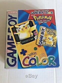 Pokemon Game Boy Color Pak Yellow GameBoy Handheld System Pikachu Box AUTHENTIC
