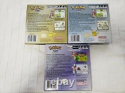 Pokemon Gold, Silver & Crystal Lot (Game Boy Color) Complete / Authentic / Save