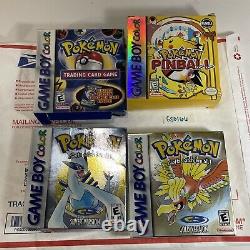 Pokemon Lot Trading Card Game, Silver, Gold, Pinball Gameboy Color- Complete CIB