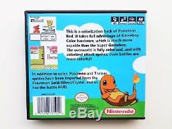 Pokemon Red Version FULL COLOR Custom Cart withCase (Nintendo Game Boy)