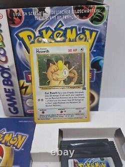 Pokémon Trading Card Game Gameboy Color Complete /W Meowth Promo Card PAL