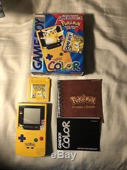 Pokemon game boy color console Gameboy System Pikachu W Box & Paperwork See Pics
