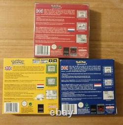 Pokemon red yellow Blue Boxed Nintendo Gameboy Color Pokemon Special Edition