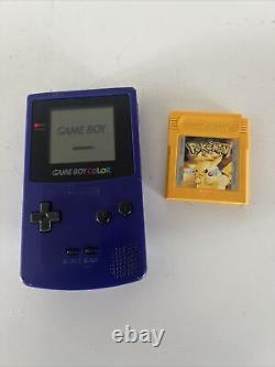 Purple Nintendo Game Boy Color Handheld Console Plus Pokémon Yellow