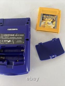 Purple Nintendo Game Boy Color Handheld Console Plus Pokémon Yellow