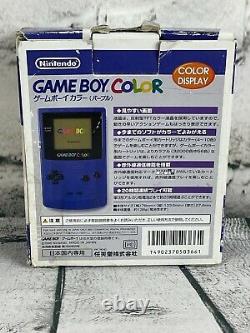 RARE Authentic Nintendo Game Boy Color CGB-001 Grape Purple CIB Japan GBC with Box