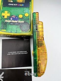 Rare Nintendo Transparent Green Gameboy Color Ozzie! Ozzie! Ozzie