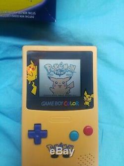 Refurbished Nintendo Game Boy Color GBC Pikachu Pokemon Limited Custom Bundle