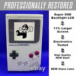 Restored Backlit Color Nintendo Game Boy Dmg-01 Osd Ips 11% Larger Screen