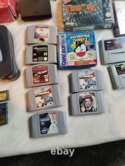 Retro video games bundle Gameboy Color Advanced Super Nintendo N64 Joblot Snes